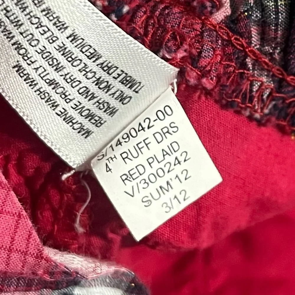 Baby Gap • Burgundy Plaid Ruffle Dress